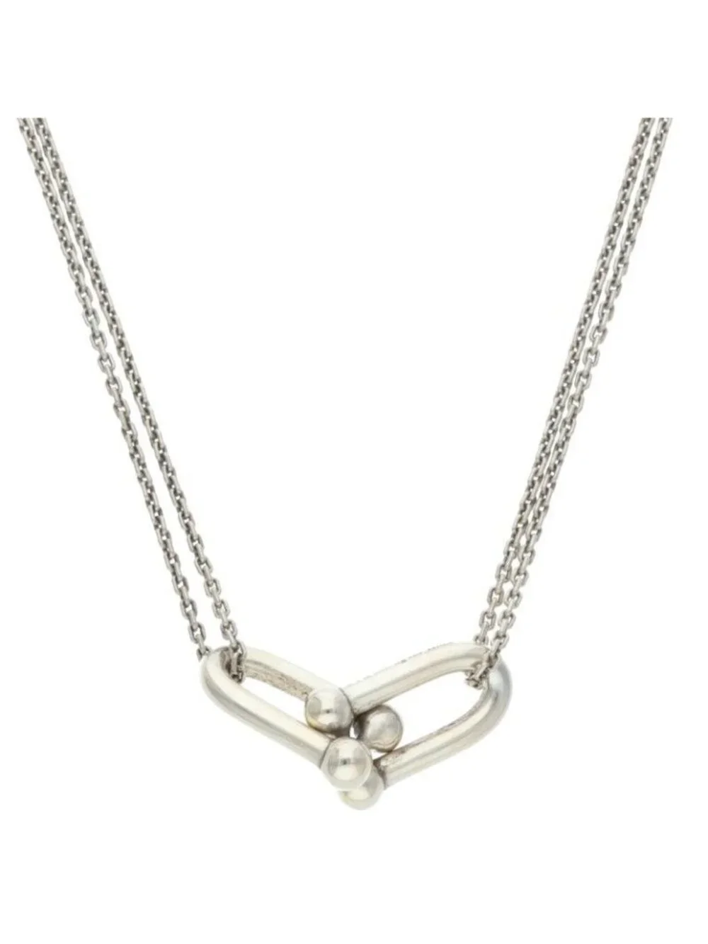 Tiffany & Co Double Link Chain Silver Necklace